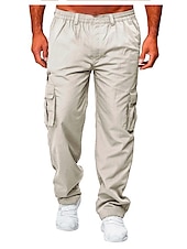 cheap Cargo Pants-Mens Fashion Cargo Pants Casual Loose Trousers Multi-Pocket Outdoor Work Pants Jogger Athletic Sweatpants Navy