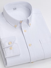 voordelige oxford-overhemden voor heren-Voor heren Overhemd Button-down overhemd Shirt met kraag Oxford overhemd Schotse ruit Bruiloft Casual A B F G Lange mouw Alle seizoenen Kleding