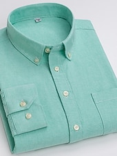 voordelige oxford-overhemden voor heren-Voor heren Overhemd Button-down overhemd Shirt met kraag Oxford overhemd Schotse ruit Bruiloft Casual A B F G Lange mouw Alle seizoenen Kleding