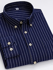 voordelige oxford-overhemden voor heren-Voor heren Overhemd Button-down overhemd Shirt met kraag Oxford overhemd Schotse ruit Bruiloft Casual A B F G Lange mouw Alle seizoenen Kleding