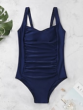 abordables Maillots de bain une pièce-Femmes Maillots de Bain Une Pièce Monokini Maillots de bain Maillot de bain Froncé Contrôle du ventre Mince Élégant Basique Couleur Unie Uni Bretelle Sans manches Maillots de bain