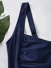 abordables Maillots de bain une pièce-Femmes Maillots de Bain Une Pièce Monokini Maillots de bain Maillot de bain Froncé Contrôle du ventre Mince Élégant Basique Couleur Unie Uni Bretelle Sans manches Maillots de bain