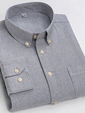 voordelige oxford-overhemden voor heren-Voor heren Overhemd Button-down overhemd Shirt met kraag Oxford overhemd Schotse ruit Bruiloft Casual A B F G Lange mouw Alle seizoenen Kleding