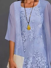 abordables Avec veste-Robe de mère de la mariée à deux pièces pour mariage à la plage invitée de mariage élégant col en V longueur thé chiffon dentelle sans manches vestes avec appliqués 2025 taille personnalisée gratuite