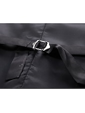 お買い得  ジレ-男性用 ベスト 結婚式 アウトドア ストリート ビジネス ストリートファッション ビジネス 秋 ポケット ポリエステル 高通気性 フラワー シングルブレスト Ｖネック レギュラー シルバー ルビーレッド ブルー フクシャ ベスト