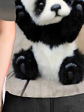 cheap Girl&#039;s 3D Animals-Kids Girls&#039; T shirt Animal Outdoor 3D Print Short Sleeve Active 3-12 Years Spring Black