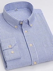 voordelige oxford-overhemden voor heren-Voor heren Overhemd Button-down overhemd Shirt met kraag Oxford overhemd Schotse ruit Bruiloft Casual A B F G Lange mouw Alle seizoenen Kleding