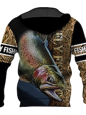 abordables Sweats à capuche pour hommes-Homme Graphic Poissons Sweat à capuche Sweats à Capuche Sweat-shirt Sweat à capuche manche longue Sweat à capuche Capuche Vêtement de rue 3D effet Sport &amp; Loisir du quotidien Noir Bleu Roi Imprimer