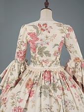 economico Vestiti-Rococò Barocco Vittoriano Lunghezza al pavimento Vestito Abito da Ballo Manica del polsino svasato Principessa Sposa Abito da ballo Costume Halloween Carnevale Mascherata Matrimonio Performance