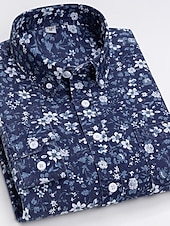 voordelige oxford-overhemden voor heren-Voor heren Overhemd Button-down overhemd Shirt met kraag Oxford overhemd Schotse ruit Bruiloft Casual A B F G Lange mouw Alle seizoenen Kleding