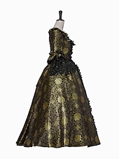 Недорогие Платья-Рококо Викторианский стиль Эпоха возрождения В пол Платья Костюм для вечеринки Маскарад Большие размеры Нормальная Буфф / баллон Вспышка рукава Принцесса Кружева Тюль Винтаж С пышной юбкой