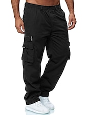 cheap Cargo Pants-Mens Fashion Cargo Pants Casual Loose Trousers Multi-Pocket Outdoor Work Pants Jogger Athletic Sweatpants Navy