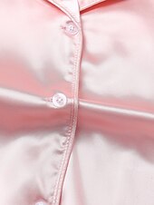 cheap Women&#039;s Loungewear-Women&#039;s Gift Loungewear Pajamas Sets Home Party Valentine&#039;s Day Feather Pure Color Silk Simple Soft Shirt Pant Fall Spring Summer Lapel Long Sleeve Long Pant Buckle Pocket Home Outfits