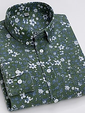 voordelige oxford-overhemden voor heren-Voor heren Overhemd Button-down overhemd Shirt met kraag Oxford overhemd Schotse ruit Bruiloft Casual A B F G Lange mouw Alle seizoenen Kleding