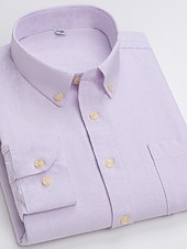 voordelige oxford-overhemden voor heren-Voor heren Overhemd Button-down overhemd Shirt met kraag Oxford overhemd Schotse ruit Bruiloft Casual A B F G Lange mouw Alle seizoenen Kleding