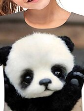 cheap Girl&#039;s 3D Animals-Kids Girls&#039; T shirt Animal Outdoor 3D Print Short Sleeve Active 3-12 Years Spring Black
