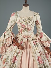 economico Vestiti-Rococò Barocco Vittoriano Lunghezza al pavimento Vestito Abito da Ballo Manica del polsino svasato Principessa Sposa Abito da ballo Costume Halloween Carnevale Mascherata Matrimonio Performance