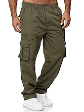 cheap Cargo Pants-Mens Fashion Cargo Pants Casual Loose Trousers Multi-Pocket Outdoor Work Pants Jogger Athletic Sweatpants Navy