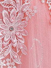 preiswerte Kleider für die Blumenmädchen-Kinder Mädchenkleid Blumen einfarbig A-Linienkleid Aufführung Hochzeit Party Rüschen Mesh Rosa Hellblau Weiß Maxi Ärmellos Niedlich Prinzessinnenkleider Sommer Herbst Normale Passform 3-12 Jahre