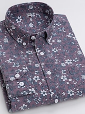 voordelige oxford-overhemden voor heren-Voor heren Overhemd Button-down overhemd Shirt met kraag Oxford overhemd Schotse ruit Bruiloft Casual A B F G Lange mouw Alle seizoenen Kleding