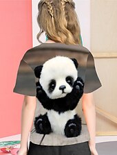 cheap Girl&#039;s 3D Animals-Kids Girls&#039; T shirt Animal Outdoor 3D Print Short Sleeve Active 3-12 Years Spring Black