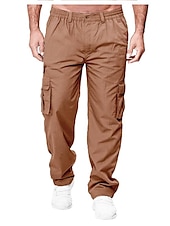 cheap Cargo Pants-Mens Fashion Cargo Pants Casual Loose Trousers Multi-Pocket Outdoor Work Pants Jogger Athletic Sweatpants Navy