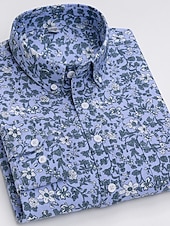 voordelige oxford-overhemden voor heren-Voor heren Overhemd Button-down overhemd Shirt met kraag Oxford overhemd Schotse ruit Bruiloft Casual A B F G Lange mouw Alle seizoenen Kleding