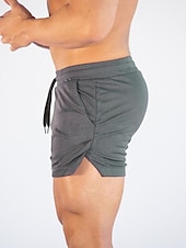 cheap Mens Active Shorts-Men&#039;s Athletic Shorts Running Shorts Gym Shorts Drawstring Side Pockets Split Solid Colored Breathable Quick Dry Outdoor Athletic Beach Casual Shorts Black White Micro-elastic