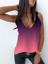 abordables Débardeurs et camisoles femme-Débardeur Caraco Femme Tops de Sortie Concert Noir Blanc Jaune Uni Sans Manches Casual Quotidien Basique Casual Col V Régulier S