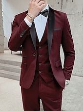 cheap Homecoming Suits-Men&#039;s Wedding Party Tuxedos Black Tie Homecoming Dark Grey Summer Solid Color Standard Fit 3 Piece Single Breasted One-button