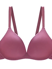 abordables Sostenes-Sujetadores inalámbricos para mujer, con doble tirante, ajustables, cobertura total, escote en V, transpirables, color puro, con gancho&amp;amp;Sujetador casual diario de nailon con escote en V, color
