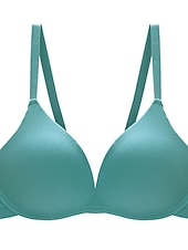 abordables Sostenes-Sujetadores inalámbricos para mujer, con doble tirante, ajustables, cobertura total, escote en V, transpirables, color puro, con gancho&amp;amp;Sujetador casual diario de nailon con escote en V, color