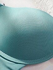 abordables Sostenes-Sujetadores inalámbricos para mujer, con doble tirante, ajustables, cobertura total, escote en V, transpirables, color puro, con gancho&amp;amp;Sujetador casual diario de nailon con escote en V, color
