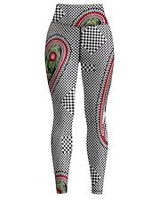 preiswerte Yoga Leggings &amp; Strumpfhosen-Damen Sport Leggings Gym Sport leggings Yogahose Elasthan Schwarz Kurz geschnittene Leggings Paisley-Muster Bauchkontrolle Kolbenheber Kleidung Yoga Fitness Fitnesstraining Laufen / Hochelastisch