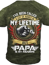 cheap Men&#039;s Funny T shirts-Men&#039;s Graphic Letter Hand T Shirt Papa T Shirt Short Sleeve T shirt 3D Print Crew Neck Shirt Vintage Fashion Designer Outdoor Casual Daily Black Blue Green Summer Clothing Apparel S M L XL XXL 3XL 4XL