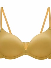 abordables Sostenes-Sujetadores inalámbricos para mujer, con doble tirante, ajustables, cobertura total, escote en V, transpirables, color puro, con gancho&amp;amp;Sujetador casual diario de nailon con escote en V, color