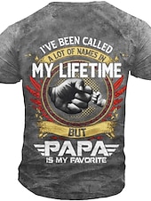 cheap Men&#039;s Funny T shirts-Men&#039;s Graphic Letter Hand T Shirt Papa T Shirt Short Sleeve T shirt 3D Print Crew Neck Shirt Vintage Fashion Designer Outdoor Casual Daily Black Blue Green Summer Clothing Apparel S M L XL XXL 3XL 4XL
