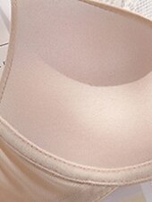 abordables Sostenes-Sujetadores inalámbricos para mujer, con doble tirante, ajustables, cobertura total, escote en V, transpirables, color puro, con gancho&amp;amp;Sujetador casual diario de nailon con escote en V, color