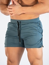 cheap Mens Active Shorts-Men&#039;s Athletic Shorts Running Shorts Gym Shorts Drawstring Side Pockets Split Solid Colored Breathable Quick Dry Outdoor Athletic Beach Casual Shorts Black White Micro-elastic