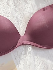 abordables Sostenes-Sujetadores inalámbricos para mujer, con doble tirante, ajustables, cobertura total, escote en V, transpirables, color puro, con gancho&amp;amp;Sujetador casual diario de nailon con escote en V, color