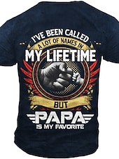 cheap Men&#039;s Funny T shirts-Men&#039;s Graphic Letter Hand T Shirt Papa T Shirt Short Sleeve T shirt 3D Print Crew Neck Shirt Vintage Fashion Designer Outdoor Casual Daily Black Blue Green Summer Clothing Apparel S M L XL XXL 3XL 4XL