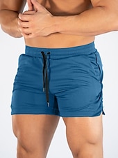 cheap Mens Active Shorts-Men&#039;s Athletic Shorts Running Shorts Gym Shorts Drawstring Side Pockets Split Solid Colored Breathable Quick Dry Outdoor Athletic Beach Casual Shorts Black White Micro-elastic