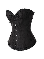 voordelige Rococo-Rococo Overbuste korset Gemaskerd Bal Hoog korset Cosplay Grote maten Dames Buikcontrole Push-up Jacquard Grote maten Maskerade Feest Carnaval van Venetië Volwassenen Korset