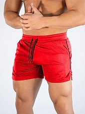 cheap Mens Active Shorts-Men&#039;s Athletic Shorts Running Shorts Gym Shorts Drawstring Side Pockets Split Solid Colored Breathable Quick Dry Outdoor Athletic Beach Casual Shorts Black White Micro-elastic