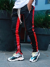 ieftine Picior drept-Bărbați Jogger Pantaloni Pantaloni Sport Buzunar cu Fermoar Fermoare pentru glezne Pantaloni De Atletism Îmbrăcăminte Atletică Primăvară Toamnă Απαλό Confortabil la umezeală Respirabil Gimnastic