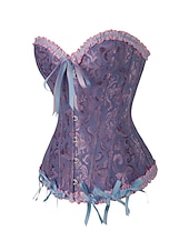 voordelige Rococo-Rococo Overbuste korset Gemaskerd Bal Hoog korset Cosplay Grote maten Dames Buikcontrole Push-up Jacquard Grote maten Maskerade Feest Carnaval van Venetië Volwassenen Korset