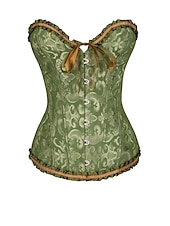 voordelige Rococo-Rococo Overbuste korset Gemaskerd Bal Hoog korset Cosplay Grote maten Dames Buikcontrole Push-up Jacquard Grote maten Maskerade Feest Carnaval van Venetië Volwassenen Korset