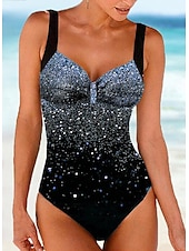 billiga One-piece-baddräkter-Dam Badkläder En bit Monokini Baddräkter Vanligt Baddräkt Magkontroll Ensfärgat Nyans Axelband Semester Standkläder Baddräkter