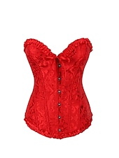 voordelige Rococo-Rococo Overbuste korset Gemaskerd Bal Hoog korset Cosplay Grote maten Dames Buikcontrole Push-up Jacquard Grote maten Maskerade Feest Carnaval van Venetië Volwassenen Korset