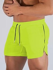 cheap Mens Active Shorts-Men&#039;s Athletic Shorts Running Shorts Gym Shorts Drawstring Side Pockets Split Solid Colored Breathable Quick Dry Outdoor Athletic Beach Casual Shorts Black White Micro-elastic